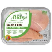 Just Bare Boneless Skinless Chicken Breasts, 18 Ounce