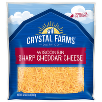 Crystal Farms Shredded Sharp Cheddar Cheese, 32 Ounce