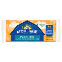 Crystal Farms Marble Jack Cheese Brick, 8 Ounce