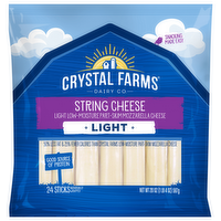 Crystal Farms Light Wisconsin Mozzarella String Cheese, 24 Each