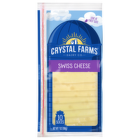 Crystal Farms Swiss Cheese Slices, 7 Ounce