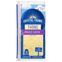 Crystal Farms Swiss Cheese Thin Slices, 6.84 Ounce