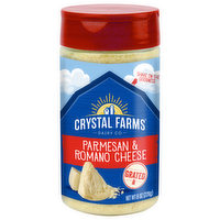 Crystal Farms Grated Parmesan & Romano Cheese Shaker, 8 Ounce