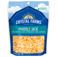 Crystal Farms Shredded Marble Jack Cheese, 8 Ounce