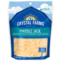 Crystal Farms Finely Shredded Marble Jack Cheese, 8 Ounce