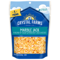 Crystal Farms Shredded Marble Jack Cheese, 16 Ounce