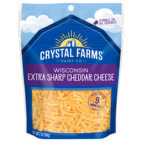 Crystal Farms Shredded Wisconsin Extra Sharp Cheddar Cheese, 7 Ounce