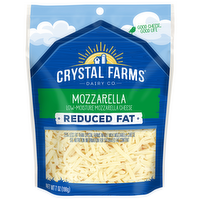 Crystal Farms Shredded Reduced Fat Mozzarella Cheese, 7 Ounce