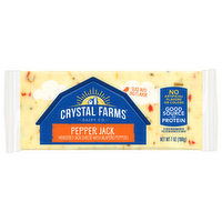 Crystal Farms Pepper Jack Cheese Brick, 7 Ounce