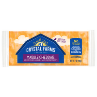 Crystal Farms Marble Cheddar Cheese Brick, 7 Ounce