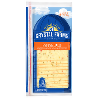 Crystal Farms Pepper Jack Cheese Slices, 7 Ounce