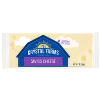 Crystal Farms Swiss Cheese Brick, 7 Ounce