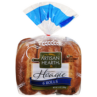 Artisan Hearth Gourmet Hoagie Rolls, 6 Each