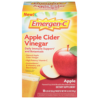 Emergen-C Apple Cider Vinegar Immune Support Apple Drink Mix Dietary Supplement, 18 Each