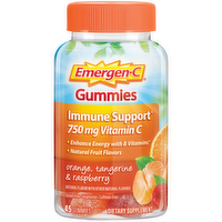 Emergen-C Immune Support Orange, Tangerine & Raspberry Gummies with 750mg Vitamin C, 45 Each