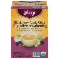 Yogi Organic Blackberry Apple Cider Digestive Awakening Tea, 16 Each