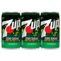 7UP Zero Sugar Soda Mini Cans, 6 Each