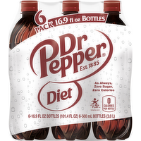 Diet Dr Pepper Soda, 6 Each