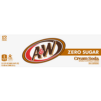 A&W Diet Cream Soda, 12 Each