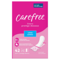 Carefree Acti-Fresh Long Unscented Daily Liners, 42 Each