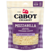 Cabot Shredded Whole Milk Mozzarella Cheese, 8 Ounce