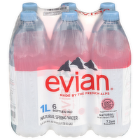 Evian Natural Spring Water, 6 Each