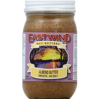 East Wind Smooth Almond Butter No Salt Added, 16 Ounce