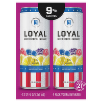 Loyal Nine Mixed Berry Lemonade Cocktails, 4 Each