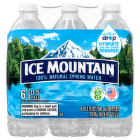 Ice Mountain 100% Natural Spring Water, 6 Each