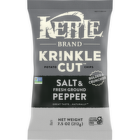 Kettle Brand Krinkle Cut Salt & Fresh Ground Pepper Kettle Potato Chips, 7.5 Ounce