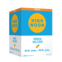 High Noon Pineapple Vodka Hard Seltzers, 4 Each