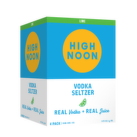 High Noon Lime Vodka Hard Seltzers, 4 Each