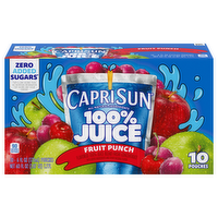 Capri Sun Fruit Punch 100% Juice, 10 Each