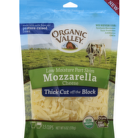 Organic Valley Thick Cut Off the Block Mozzarella Shredded Cheese, 6 Ounce