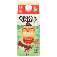 Organic Valley Organic DHA Omega 3 Whole Milk, 0.5 Gallon