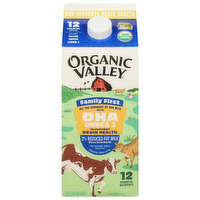 Organic Valley Organic DHA Omega 3 2% Reduced Fat Milk, 0.5 Gallon