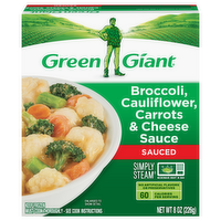 Green Giant Simply Steam Broccoli, Cauliflower, Carrots & Cheese Sauce, 8 Ounce