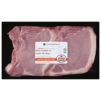 Premium All-Natural Pork Thick-Cut Bone-In Center Rib Chops, 1.5 Pound