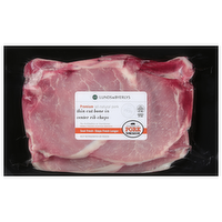 Premium All-Natural Pork Thin-Cut Bone-In Center Rib Chops, 1 Pound