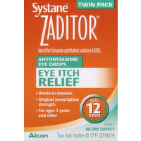 Alcon Systane Zaditor Eye Itch Relief Antihistamine Eye Drops, 0.34 Ounce