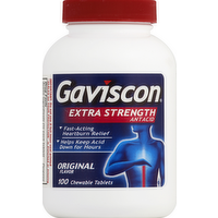 Gaviscon Extra Strength Antacid Chewable Tablets Original Flavor, 100 Each