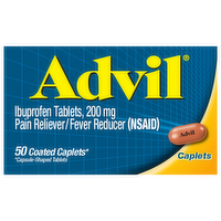 Advil Ibuprofen 200mg Caplets, 50 Each