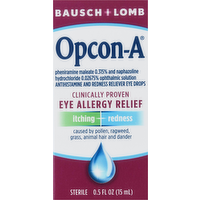 Bausch + Lomb Opcon-A Eye Allergy Relief Drops, 0.5 Ounce