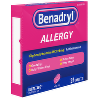 Benadryl Allergy UltraTab 25 mg Tablets, 24 Each