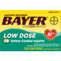 Bayer Aspirin Low Dose 81mg Tablets, 120 Each