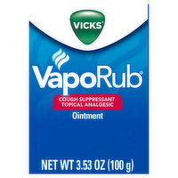 Vicks VapoRub Cough Suppressant Topical Analgesic Ointment, 3.53 Ounce