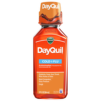 Vicks DayQuil Cold & Flu Non-Drowsy Relief Liquid, 12 Ounce