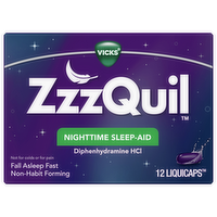 Vicks ZzzQuil Nighttime Sleep Aid LiquiCaps, 12 Each