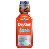 Vicks DayQuil Severe Cold & Flu Non-Drowsy Relief Liquid, 12 Ounce