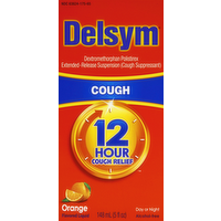Delsym Extended Release Cough Suppressant - 12 Hour Orange, 5 Ounce